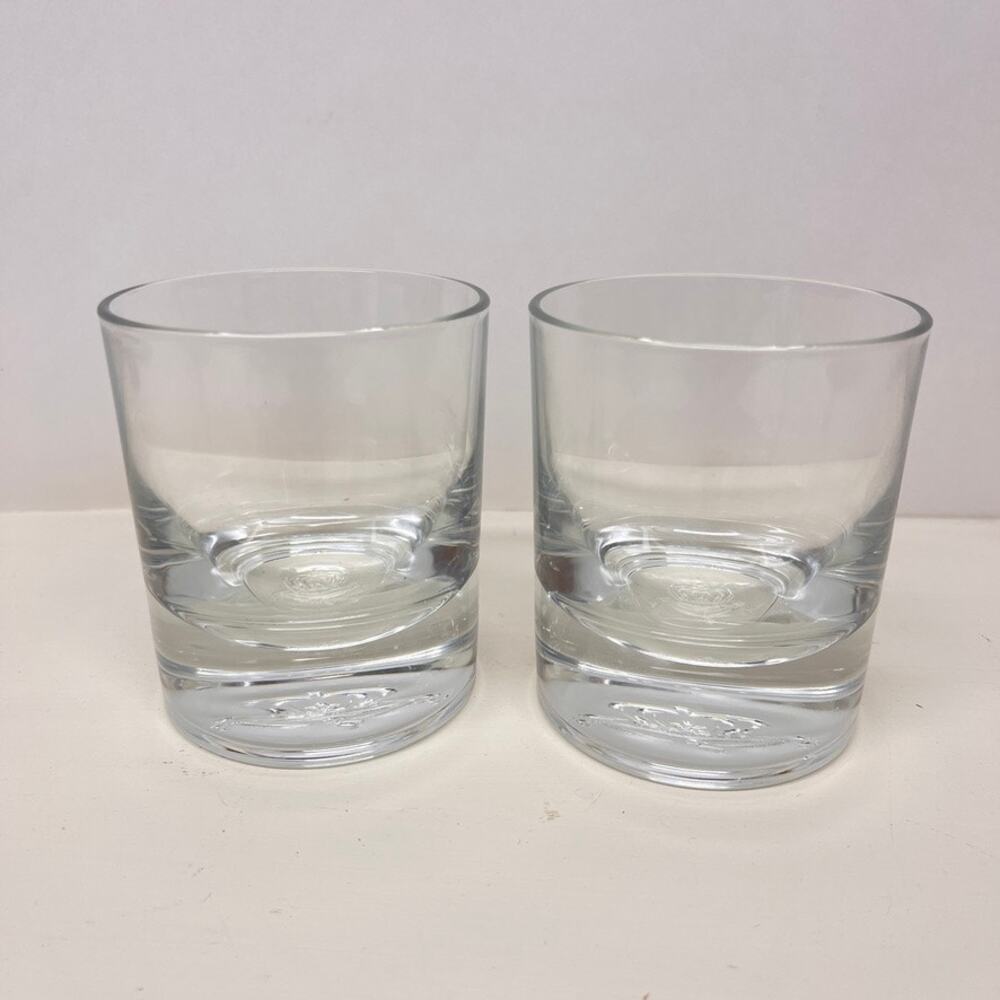 Crown Royal Heavy Bottom Whiskey Glass Embossed Logo on the Base